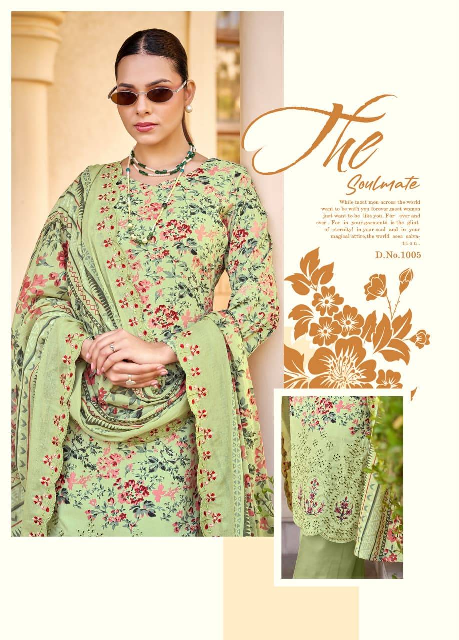 SATRANGI by KAVYA‎‎ KALA Couture 1001 to 1006 Series Indian Traditional casual wear Pakistani Lawn Cotton dresses At Wholesale Price